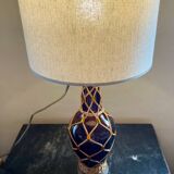 Vintage rattan glass lamp