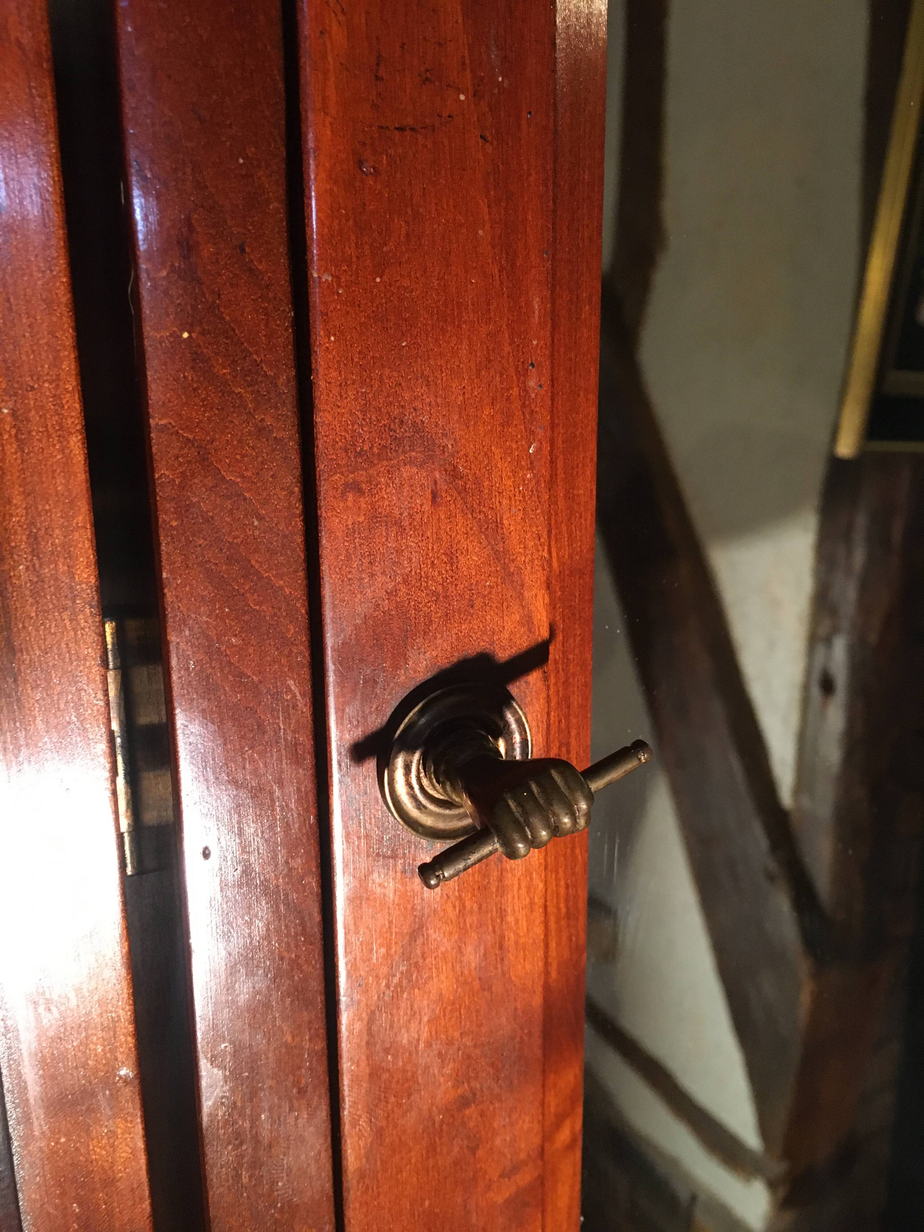 Vintage “Felix Monge” wall tie in cherry wood with mirrors