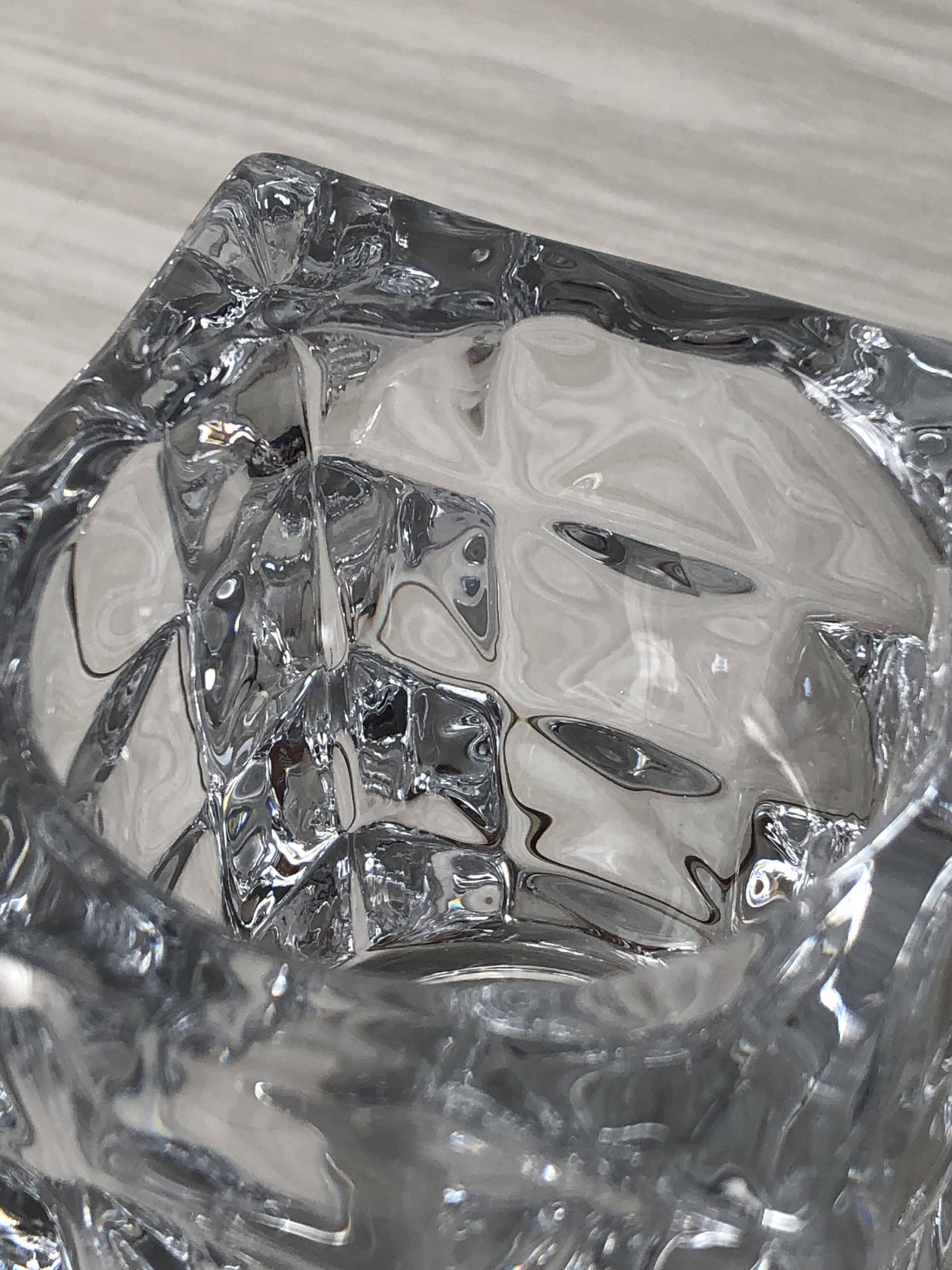 Pencil holder or plant pot in thick crystal glass