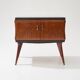 Pair of bedside tables with glass top, 1950s