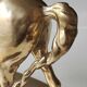 Large vintage horse in exercise figurine on oval base, in polished brass 26 x 19 cm