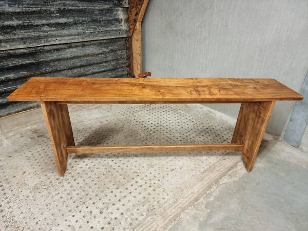 Ancien banc de table d'appoint en bois meuble TV rural 40 x 200 cm