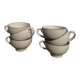6 cups in brown speckled beige vintage stoneware 90