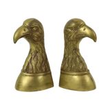 Pair of Vintage Brass Bird of Prey Eagle Bookends