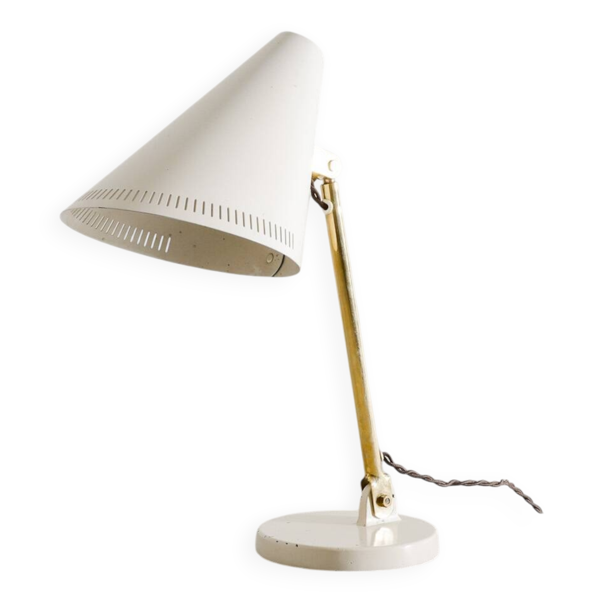 White Finnish Mid Century "9222" Table Desk Lamp by Paavo Tynell, 1940s