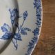 2 flat plates mismatched iron earth with blue flower motifs France
