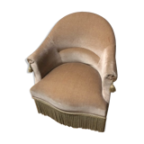 Beige velvet toad chair