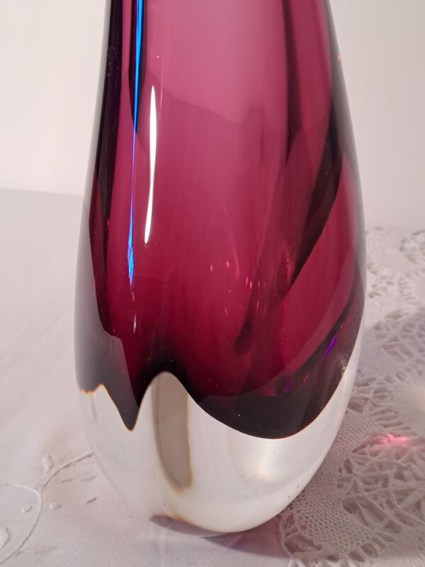 Vase soliflore en verre de Murano par Flavio Poli
