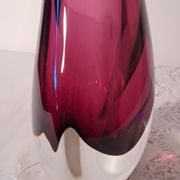Vase soliflore en verre de Murano par Flavio Poli