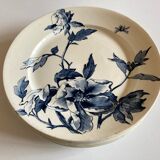 Set of 6 plates poppies faience of Gien 19th decoration Summer
