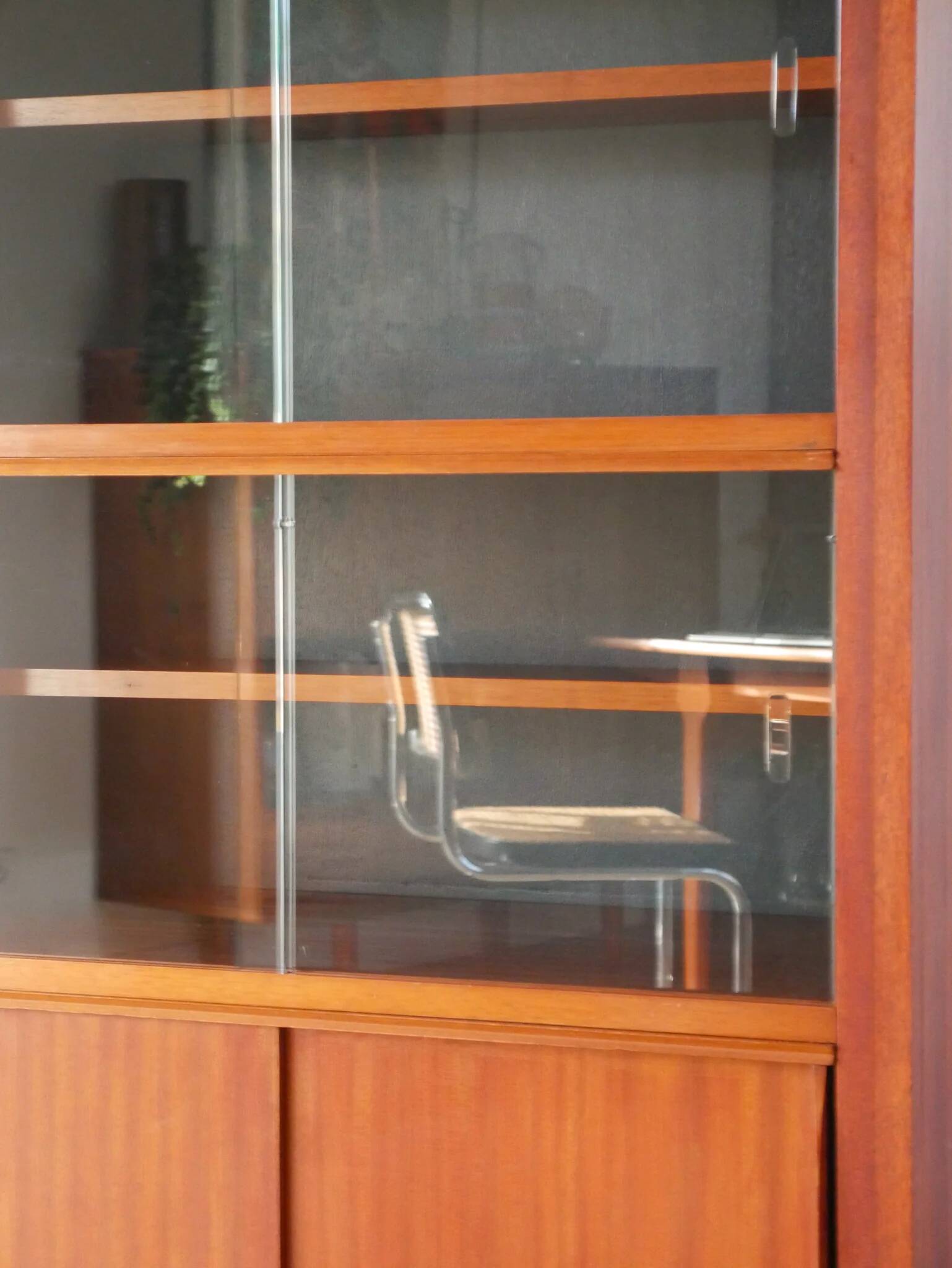 Teak and glass display cabinet, stamped "Seigneur", Scandinavian design, 1960