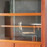 Teak and glass display cabinet, stamped "Seigneur", Scandinavian design, 1960