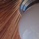 Suspension scandinave en rotin et verre opalin