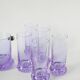 Set consisting of 5 cocktail glasses and an ice bucket, purple and chrome, made in Italy, 1960.