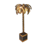 Floor lamp in the shape of a golden metal palm tree of 181 cm