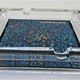 Ashtray thick glass blue decoration Air France 70s