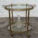 Rolling dessert trolley, brass service cart