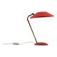 Red Shrink-Lacquered Brass Table Lamp, Germany, 1950s