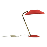 Lampe de table en laiton laqué rouge, Allemagne, années 1950