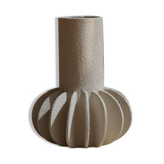 Vase en ceramique 'single mille-pattes n°3 - blanc'