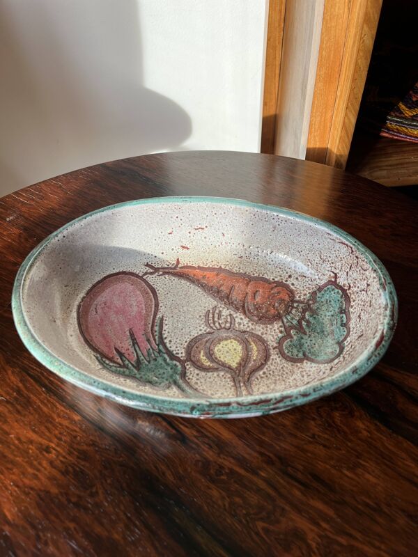 Plat, coupelle en céramique Daniel Étienne Vallauris signé