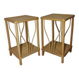 Rattan bedside tables
