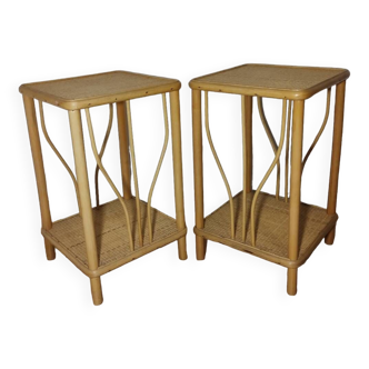 Rattan bedside tables