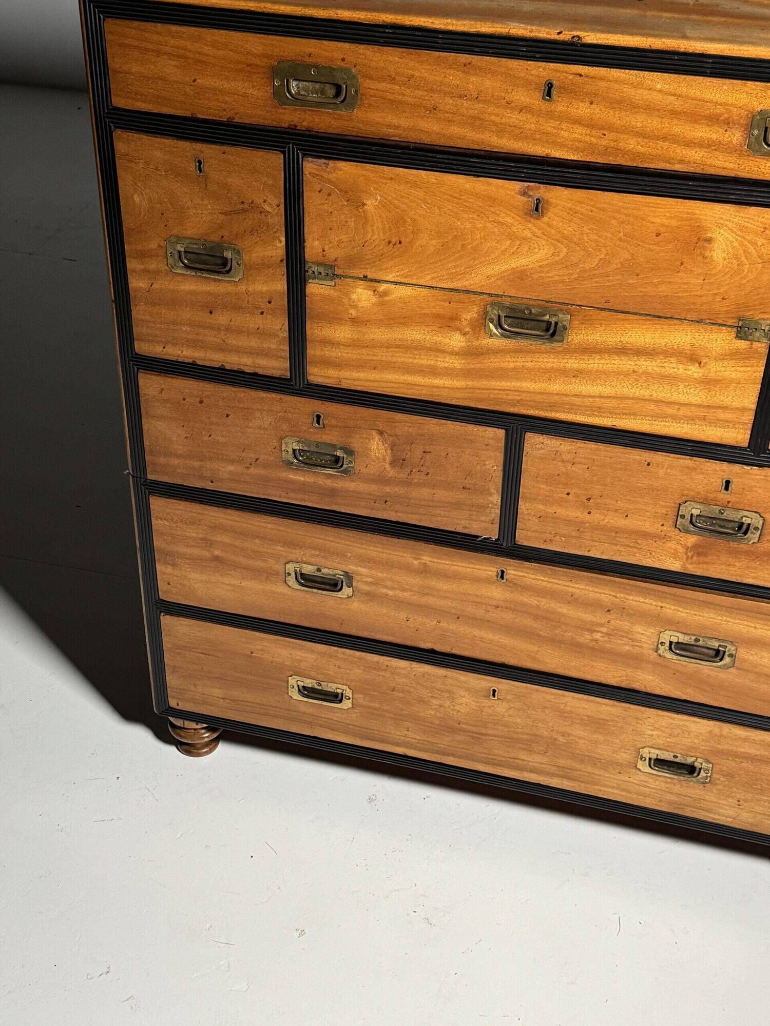 Campaign chest of drawers 19th century