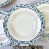 6 deep plates in Boulenger blue ironstone “Champigny”