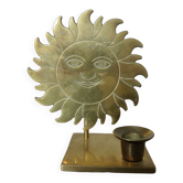 Bougeoir "soleil" en laiton années 70