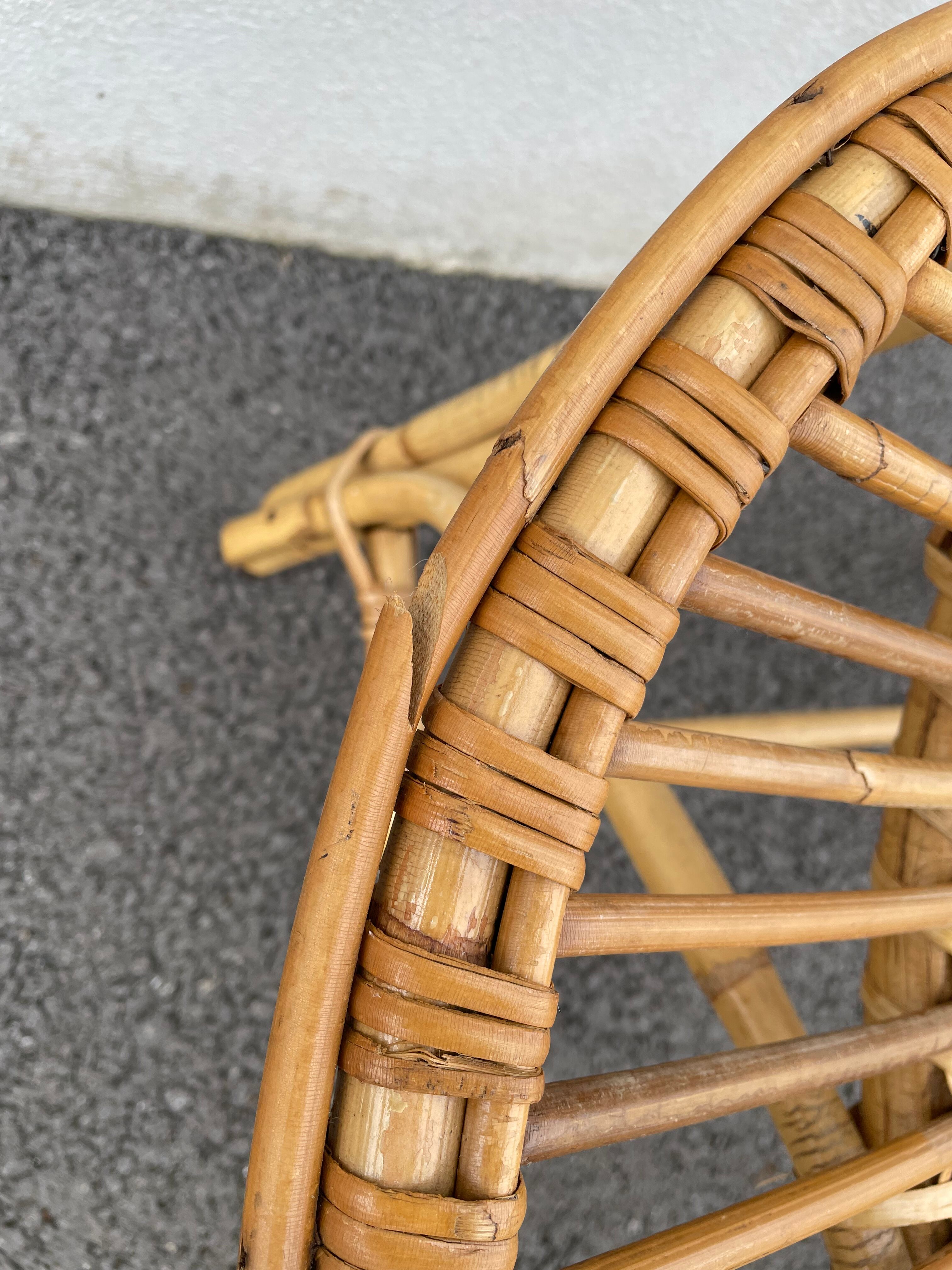 Rattan basket armchair