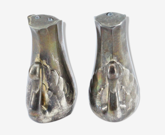 Salière et poivrière cygne ancien