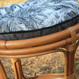 5-piece rattan salon 70/80 year jungle fabric