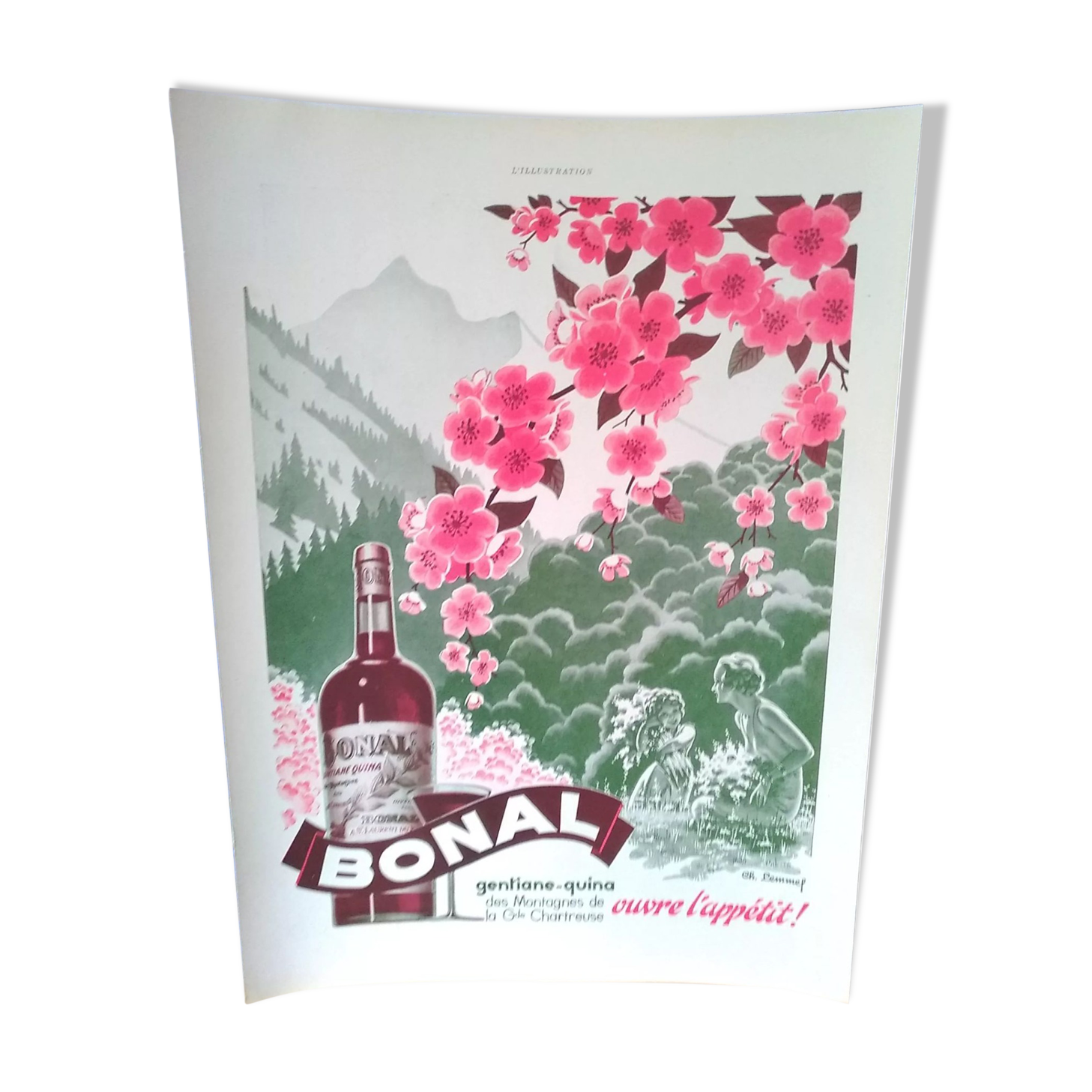 a Bonal advertisement whets the appetite! period magazine Illustration year 30