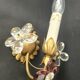 Set vergoldet Wandlampe Murano Kristall