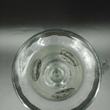 Early 20th century Bohemian vase in engraved crystal with castle and deer motifs