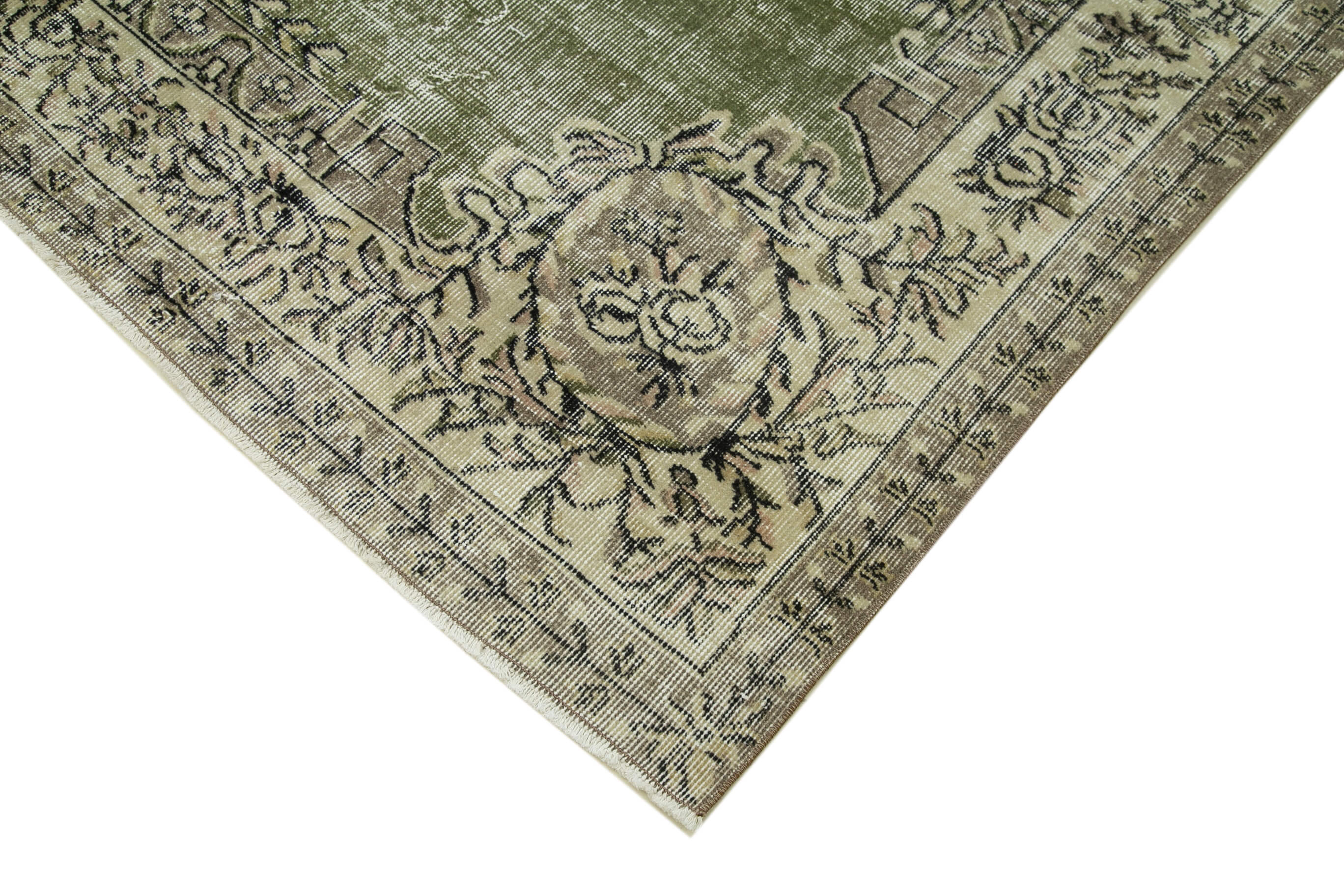 Anatolian handwoven rustic 1970s beige carpet 213 cm x 300 cm