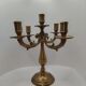 Vintage brass chandelier candelabra with 4 pivoting branches in classic style.