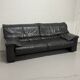 3-seater sofa by Durlet Belgium | Vintage black leather postmodern design |