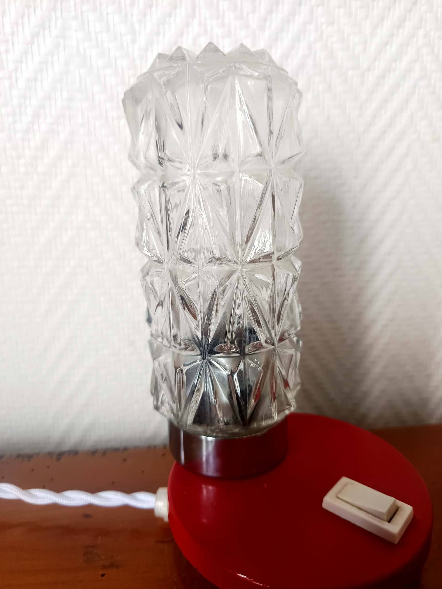 Space age night light glass 1970