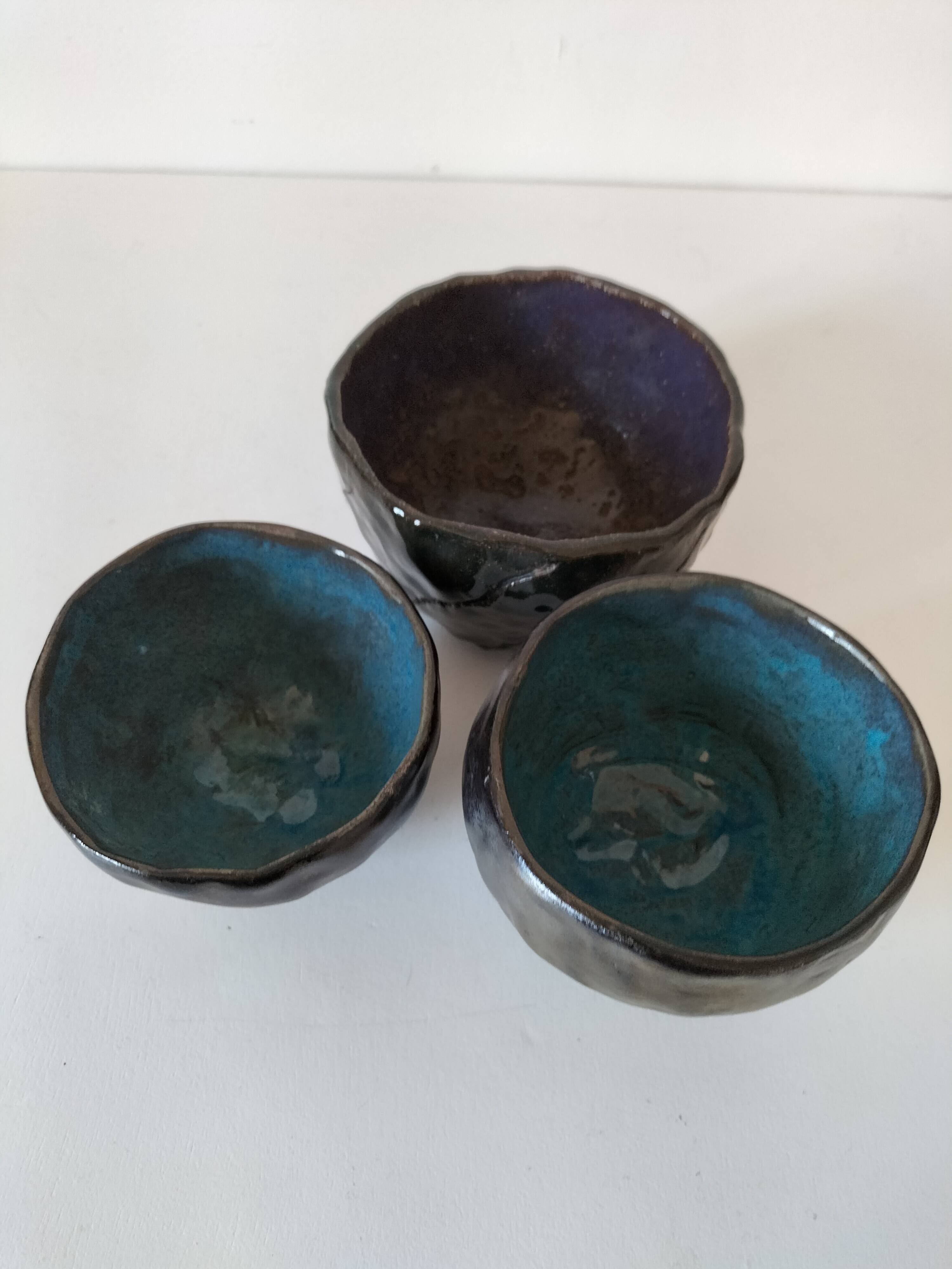 Set of 3 handmade ceramic bowls