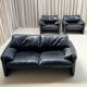 First edition Maralunga set, Vico Magistretti, Cassina, Italy, 1970s.