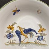 Bowl, hollow plate, earthenware cup decoration moustiers signed A. Le Gros Le Muret