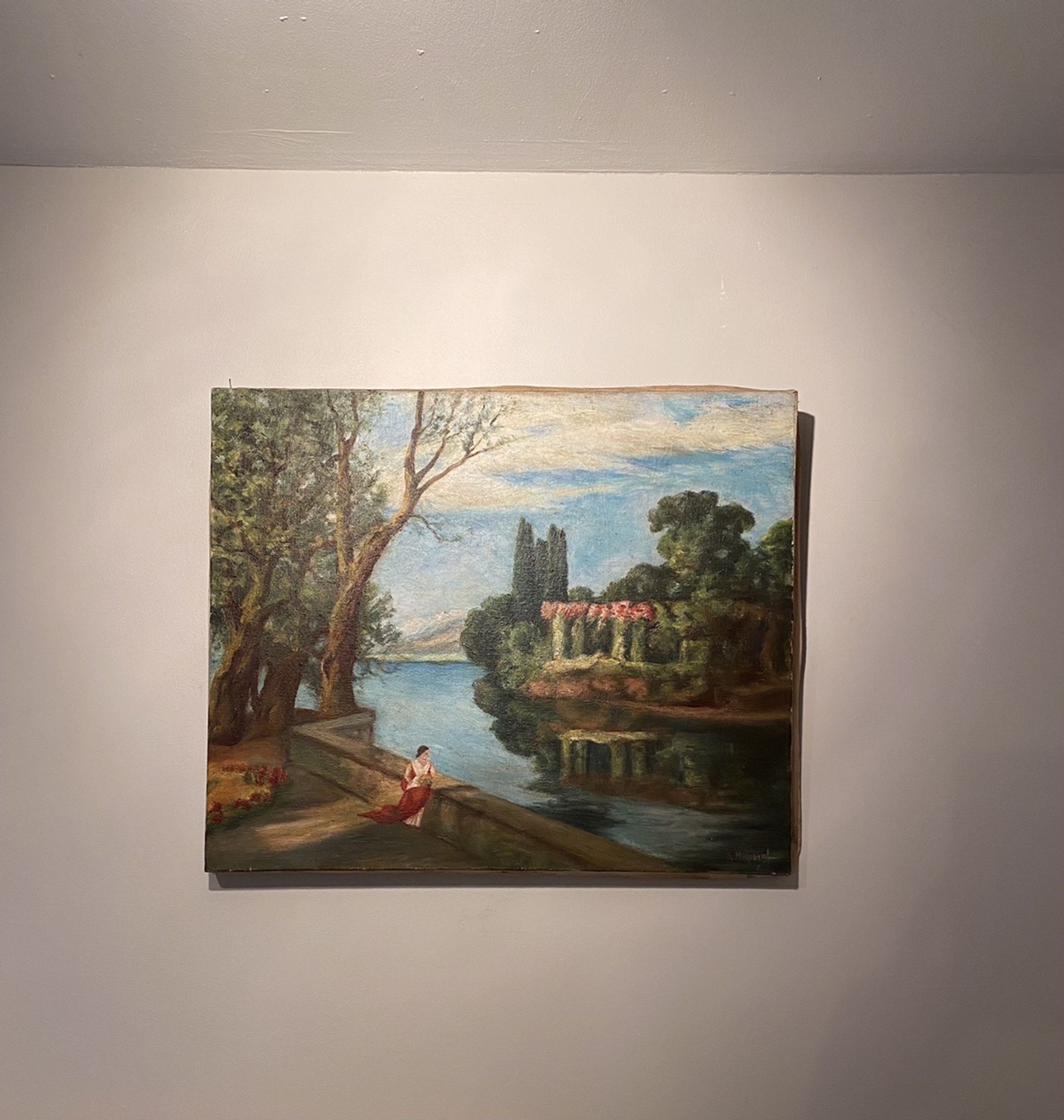 Tableau ancien, paysage, signé, début XX siècle