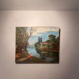 Tableau ancien, paysage, signé, début XX siècle