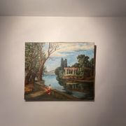 Tableau ancien, paysage, signé, début XX siècle
