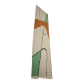 Mid-Century Modern Geometric Kilim Carpet with Coat Rack in the Style of Antonin Kybal, 1950s