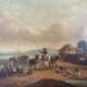 Old Painting French School Marine Port 19th Century Gaultier