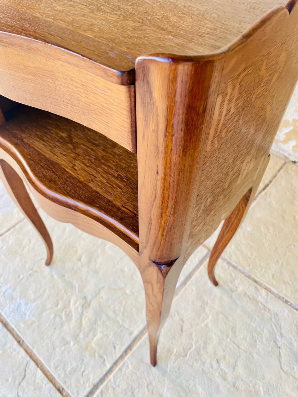 Pair of Louis XV style bedside tables in oak