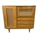 Vintage wood/wicker cabinet